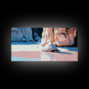 Canyon Reflection, Nature Wall Art, Modern Landscape Art, Neutral Earth Tones, Boho Aesthetic, Framed Canvas Print, Living Room Decor