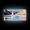 Desert Monument, Canyon Reflection, Southwest Landscape, Framed Canvas Print, Western Art, Rustic Home Decor, Nature Wall Art, Earthy Tones