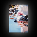 Water Reflection, Peaceful Scene, Tranquil Art, Framed Canvas Print, Calming Wall Decor, Soft Pastel Aesthetic, Nature Inspired Art