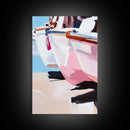 Sailboat, Coastal Painting, Nautical Wall Art, Beach House Decor, Framed Canvas Print, Living Room Wall Art, Seaside Print