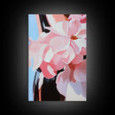 Floral Beauty, Romantic Blooms, Soft Pink Aesthetic, Feminine Wall Art, Elegant Pastel Decor, Framed Canvas Print, Living Room