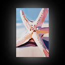 Starfish, Beach Decor, Coastal Wall Art, Nautical Print, Boho Art, Pastel Aesthetic, Ocean Lover Gift, Canvas Print, Living Room Art