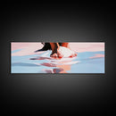 Barefoot Reflection, Beach Wall Art, Ocean Painting, Minimalist Coastal Decor, Modern Seascape, Framed Canvas Print, Boho Home Aesthetic