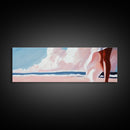 Sunset Glow, Pastel Sky, Tranquil Ocean, Soft Horizon, Canvas Print, Dreamy Beach Scene, Boho Aesthetic, Living Room Wall Art