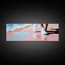 Beach Walk, Coastal Serenity, Minimalist Seaside Decor, Framed Canvas Print, Ocean Aesthetic, Relaxing Artwork, Living Room Wall Art