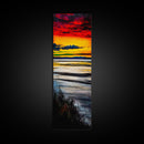 Vibrant Sunset, Coastal Scene, Ocean View, Canvas Print, Beach House Wall Art, Warm Tones, Living Room Decor, Abstract Nature Art