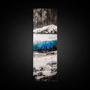 Mountain Reflection, Blue Lake Art, Nature Canvas Print, Black White Wall Art, Landscape Painting, Large Artwork, Minimalist Decor