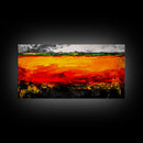 Fiery Horizon, Abstract Landscape, Modern Southwest Art, Bold Colorful Painting, Dramatic Wall Art, Living Room Art, Framed Canvas Print