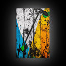 Abstract Dart, Modern Wall Art, Graffiti Style, Bold Colors, Urban Art Decor, Unique Home Aesthetic, Framed Canvas Print