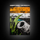 Modern Abstract Art, Black White Orange, Framed Canvas Print, Contemporary Wall Art, Bold Home Decor, Large Painting, Office Wall Art
