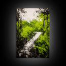Greenery Path, Enchanted Forest, Nature Trail, Framed Canvas Print, Boho Wall Art, Botanical Home Decor, Living Room Artwork, Cozy Aesthetic