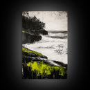 Coastal Cliffs, Ocean Waves, Seascape Art, Nature Wall Decor, Modern Coastal Print, Beach House Art, Framed Canvas Print, Living Room Art