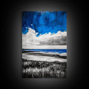 Blue Ocean, Coastal Wall Art, Beach House Decor, Minimalist Landscape, Nautical Aesthetic, Living Room Canvas Print, Ocean Lover Gift