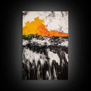 Abstract Fire, Bold Brushstrokes, Framed Canvas Print, Modern Expressionist Art, Living Room Accent, Dramatic Wall Decor, Fall Art