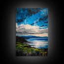 Mountain Lake Art, Nature Print, Landscape Decor, Tranquil Water View, Living Room Wall Art, Cabin Aesthetic, Framed Canvas Print