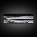 Black and White Beach, Coastal Wall Art, Modern Seascape, Minimalist Art, Monochrome Print, Framed Canvas Print, Bedroom Decor