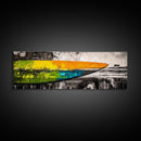 Abstract Surfboard, Bold Colors, Beach House Art, Framed Canvas Print, Tropical Wall Art, Coastal Decor, Boho Vibes, Surfing Gift