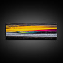 Ocean Wave, Sunset Beach Art, Vibrant Seascape, Coastal Decor, Surfer Gift, Blue and Yellow, Modern Wall Art, Canvas Print