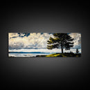 Scenic Tree, Nature Landscape Painting, Coastal Art Print, Living Room Wall Art, Tranquil Home Decor, Framed Canvas Print, Gift Idea