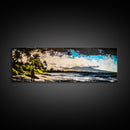 Surfer, Tropical Beach, Ocean, Sunset, Framed Canvas Print, Large Wall Art, Coastal Decor, Beach House, Modern Art, Living Room Wall Art