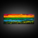 Vibrant, Ocean Sunset, Abstract, Beach, Canvas Print, Colorful Wall Art, Living Room Decor, Coastal Landscape, Modern Art, Large Wall Art