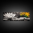 Lotus Flower, Zen Wall Art, Minimalist Decor, Canvas Print, Black and White Botanical Art, Spa Room Decor, Meditation Space, Modern Artwork