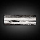 Ocean Wave, Moody Seascape, Black and White Art, Framed Canvas Print, Stormy Water, Coastal Home Decor, Nautical Wall Art, Large Statement Piece