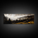 Misty Valley, Rustic Mountain, Moody Landscape, Nature Wall Art, Framed Canvas Print, Cabin Decor, Boho Art, Adventure Inspired Decor