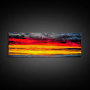 Fiery Sunset, Dramatic Sky, Framed Canvas Print, Ocean Horizon, Vibrant Home Decor, Contemporary Sunset Art, Bedroom Wall Art
