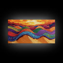 Desert Hills, Color Layers, Sunset Sky, Canvas Print, Boho Abstract Wall Art, Eclectic Bedroom Print, Vibrant Hallway Decor