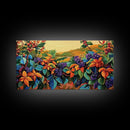 Grapes Harvest, Vineyard, Autumn, Framed Canvas Print vibrant fall kitchen wall art, farmhouse harvest decor, vineyard fruit painting