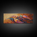 Lobster Art, Bold Seafood, Nautical Kitchen, Coastal Colors, Canvas Print, Dining Room Wall Art, Beach House Decor, Vibrant Sea Life Painting