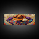 Southwestern Style, Cowboy Art, Desert Vibes, Sunset Palette, Framed Canvas Print, Rustic Western Wall Art, Office Decor, Colorful Home Accent