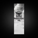 Beachfront Cabin, Rustic Shack, Seaside Simplicity, Cloudy Sky, Island Life, Framed Canvas Print, Entryway Wall Art, Coastal Farmhouse Decor