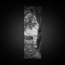 Cave View, Coastal Tree, Ocean Horizon, Black and White Landscape, Canvas Print, Rustic Seaside Art, Living Room Art, Entry Wall Decor