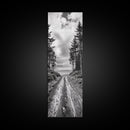 Coastal Forest Path, Nature Trail, Ocean View, Black and White, Framed Canvas Print, Entryway Wall Art, Rustic Decor, Landscape Photography