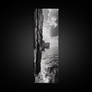 Cliff Edge, Ocean Depth, Moody Seascape, Framed Canvas Print, Coastal Wall Art, Black and White Photography, Office or Study Decor