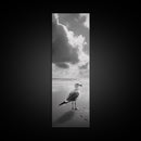 Seagull, Ocean Breeze, Beach Minimalism, Tranquil Shoreline, Seagull Photo Art, Coastal Framed Canvas Print, Bathroom Wall Decor