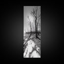 Haunting Tree Silhouettes, Forest Edge, Black White Nature, Desert Trees, Framed Canvas Print, Fall Art, Living Room Wall Art