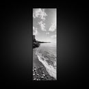 Coastal Shoreline, Pebble Beach, Ocean Breeze, Canvas Print, Bathroom Wall Art, Minimalist Decor, Black White Photography, Seaside Vibe