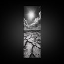 Cracked Earth, Sunburst Sky, Natural Texture, Desert Landscape, Framed Canvas Print, Rustic Decor, Earth Tone Art, Office Wall Art