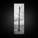 Utility Pole, Coastal Wires, Industrial Sky, Power Lines, Framed Canvas Print, Minimalist Photography, Loft Wall Art, Urban Decor
