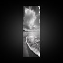 Morning Beach, Shoreline Foam, Coastal Tranquility, Sunrise Horizon, Canvas Print, Beach Wall Art, Bathroom Decor, Seaside Vibes