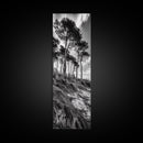 Windy Pines, Cliff Edge, Tree Silhouettes, Canvas Print, Moody Forest Photography, Rustic Cabin Wall Art, Autumn Living Room Decor