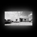Desert Adobe House, Rustic Minimalist, Earth Tone Home Decor, Framed Canvas Print, Southwestern Art, Entryway or Living Room Art