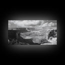 Desert Canyon Vista, Monument Valley View, Rugged Landscape Photography, Framed Canvas Print, Western Living Room Wall Art
