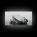 Iceberg Art, Arctic Calm, Winter Minimalism, Ocean Glacier Scene, Framed Canvas Print, Modern Wall Art, Minimalist Bedroom Decor