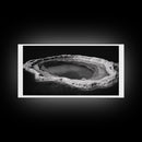 Natural Mineral Pool, Geothermal Abstract, Monochrome Texture, Framed Canvas Print, Minimalist Wall Art, Bathroom or Spa Decor