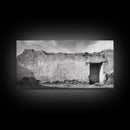 Adobe Wall, Desert Door, Rustic Texture, Framed Canvas Print, Southwest Wall Art, Neutral Earth Tones, Boho Western Living Room Decor