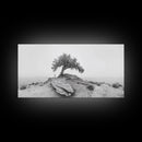 Solitary Tree, Minimalist Nature, Desert Landscape, Canvas Print, Modern Home Decor, Neutral Wall Art, Entryway Accent, Calm Mood Art